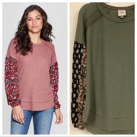 Knox Rose Tops - Knox Rose Floral Long Sleeve Sweater Blouse